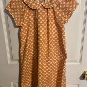 Nearly New Lila And Hayes Girls Pumpkin Fall Dress Sz 9 Made In Peru